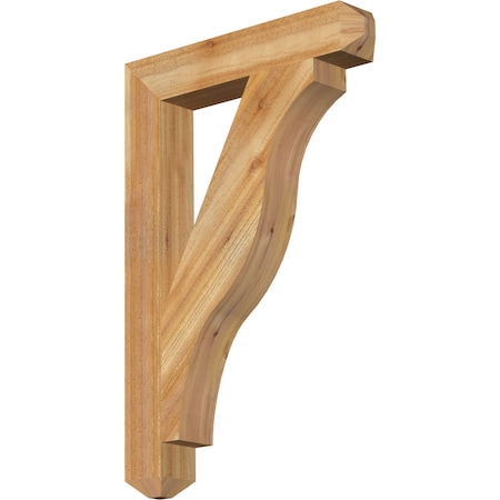 Ekena Millwork Funston Craftsman Rough Sawn Bracket, Western Red Cedar, 4"W x 24"D x 36"H BKT04X24X36FST04RWR